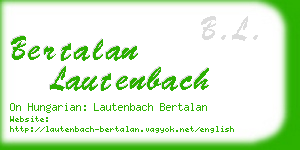 bertalan lautenbach business card